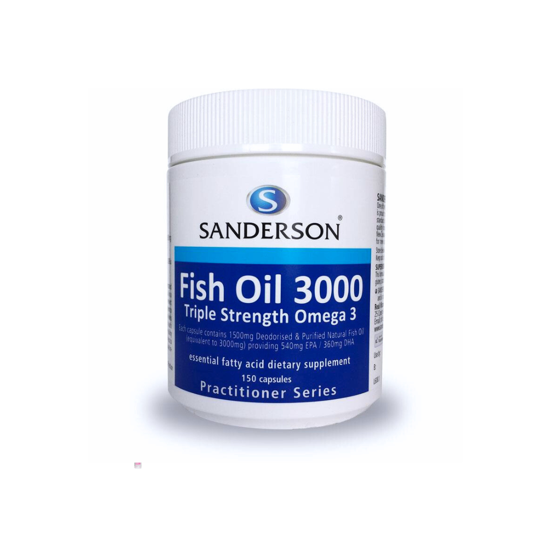 Sanderson Fish Oil 3,000mg 540mg EPA/360mg DHA 150 Capsules