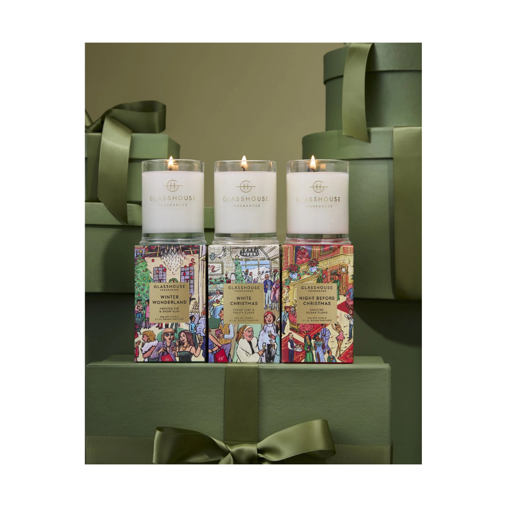 Glasshouse Christmas Trio Assorted Festive Fragrances