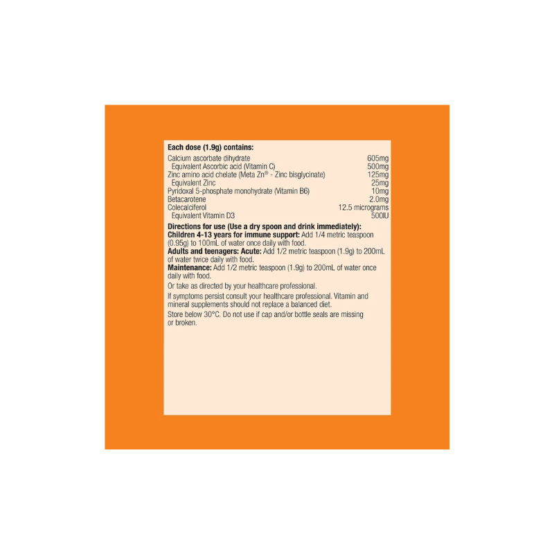 Metagenics Meta Zinc with Vitamin C Orange 114g Powder