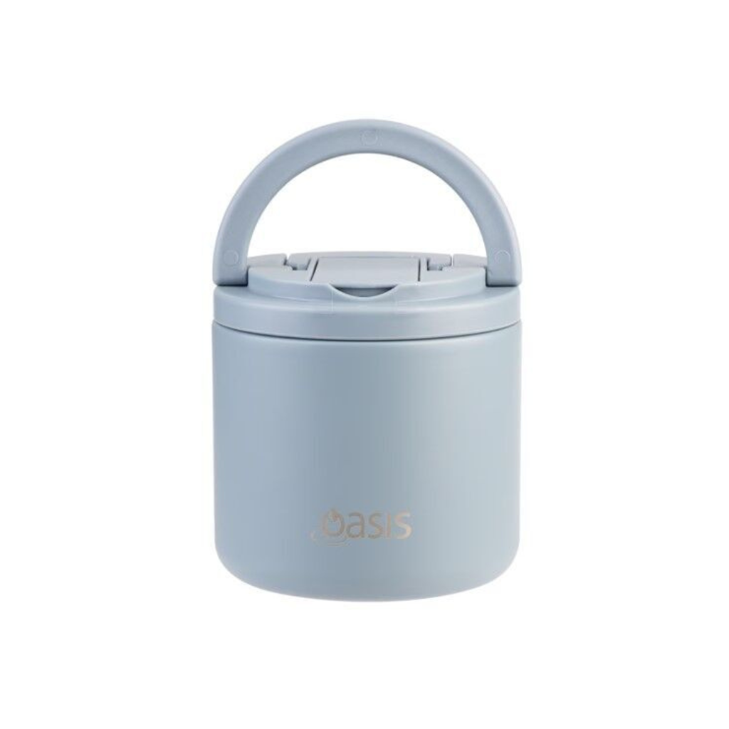 Oasis Lid & Fork Food Flask - 500ml Hazy Blue