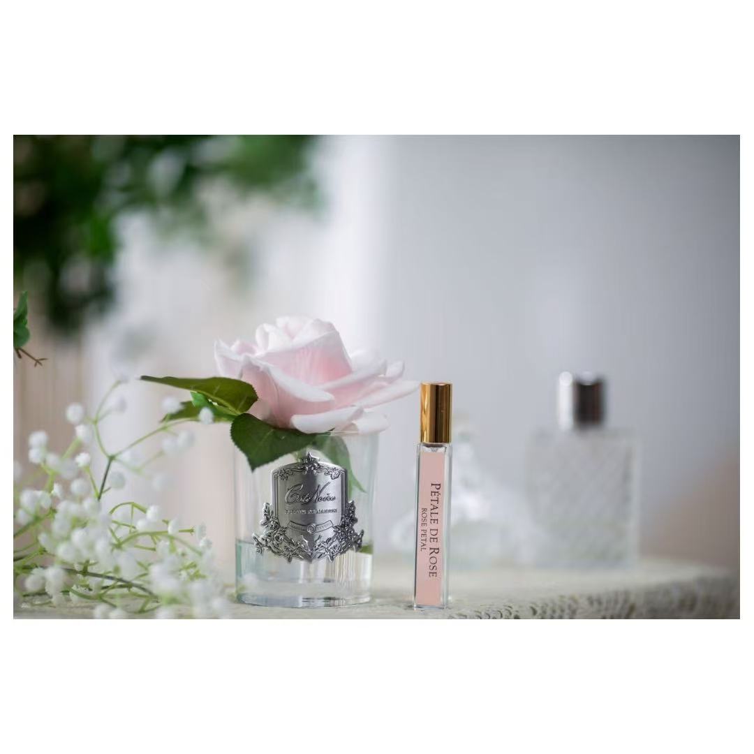 Côte Noire Perfumed Natural Touch Single Rose - Clear- French Pink