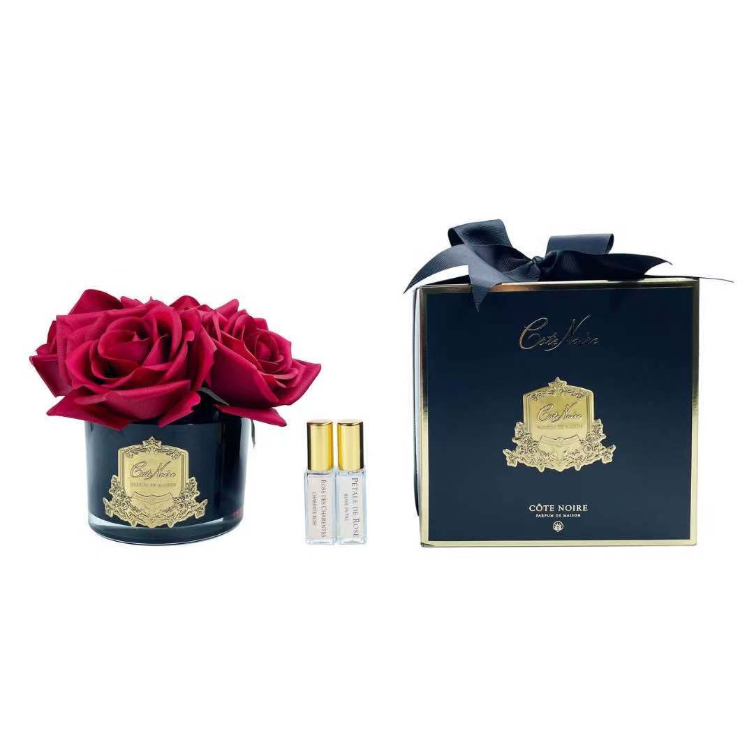 Côte Noire Perfumed Natural Touch 5 Roses - Black - Carmine Red