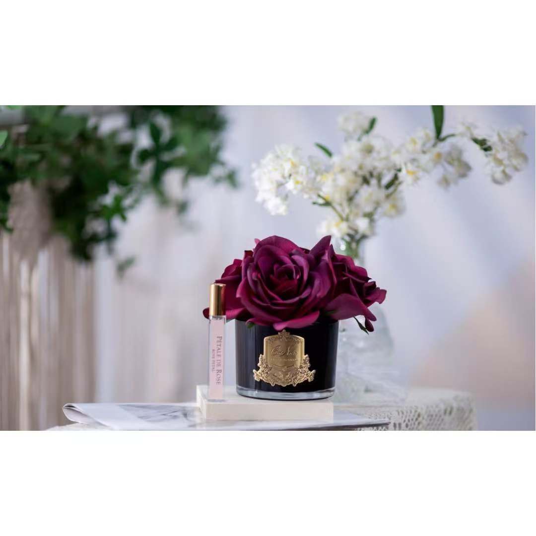 Côte Noire Perfumed Natural Touch 5 Roses - Black - Carmine Red
