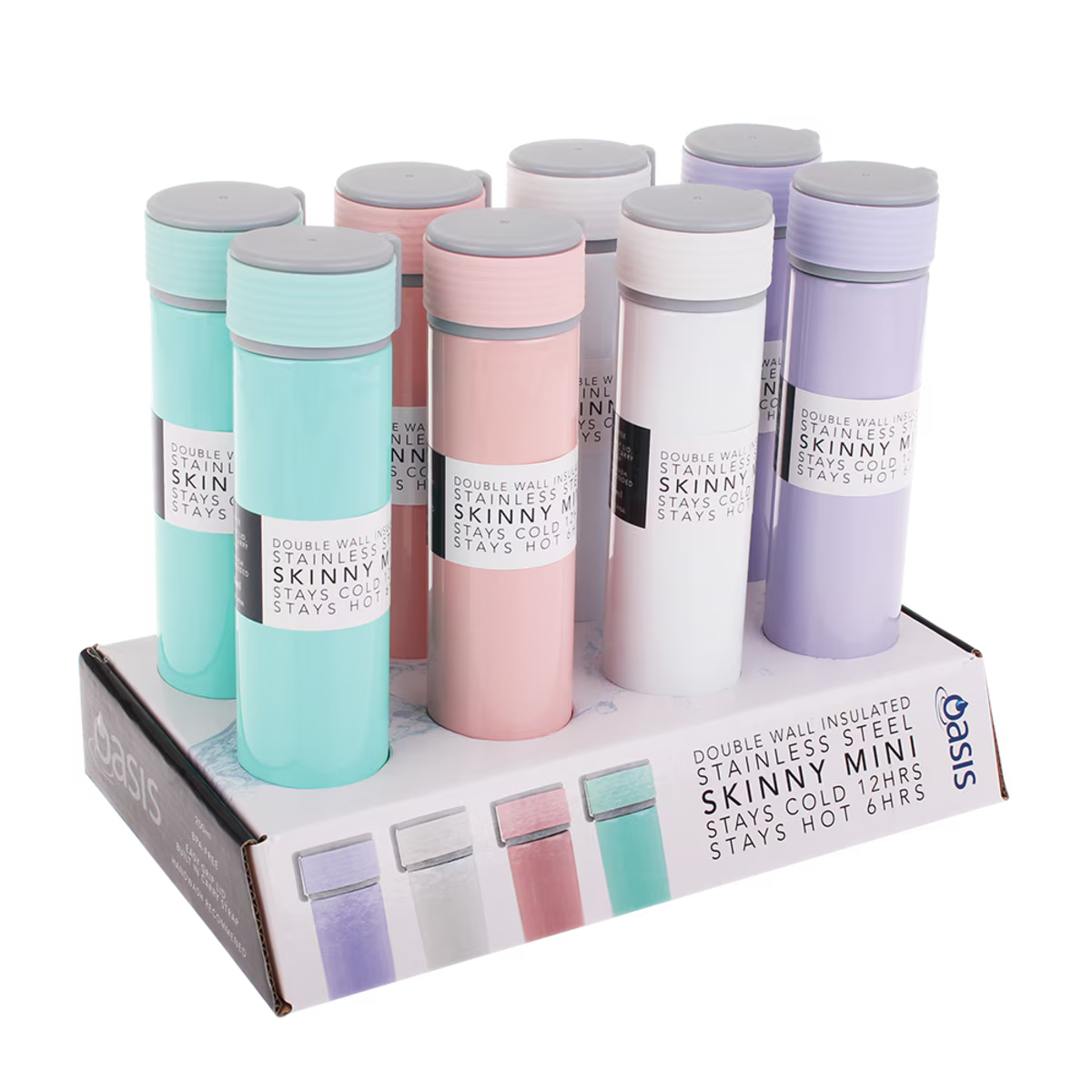 Oasis Skinny Mini Drink Bottle - 240ml Asst. Colours