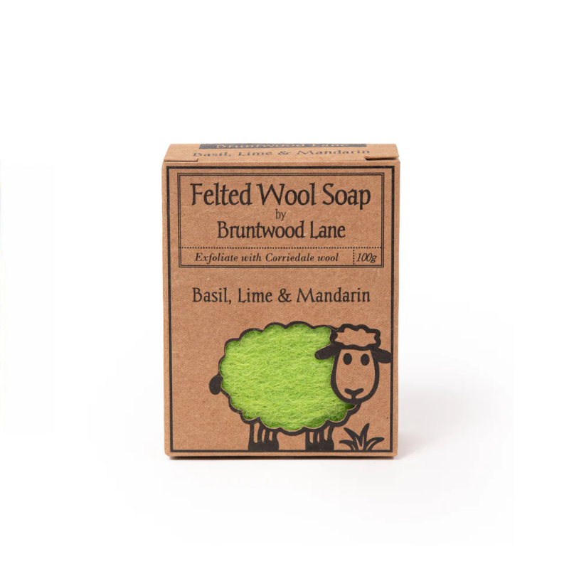 Bruntwood Lane Felted Wool Soap 100gm - Basil, Lime & Mandarin