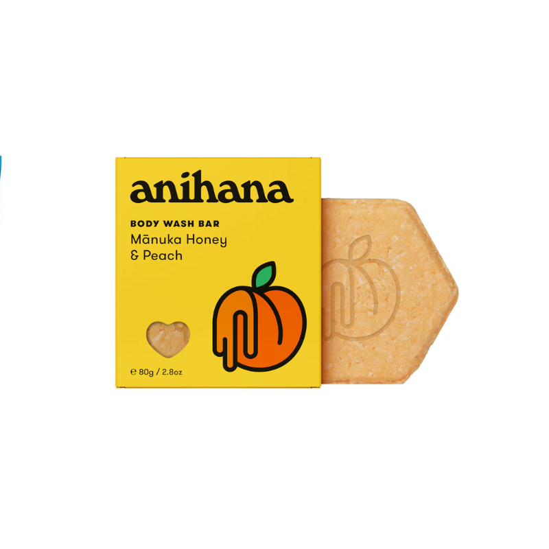 Anihana Body Wash Bar Mānuka Honey & Peach 80g