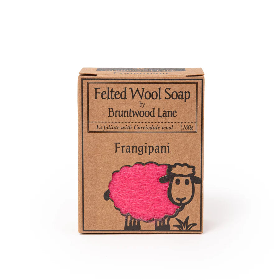 Bruntwood Lane Felted Wool Soap 100gm - Frangipani