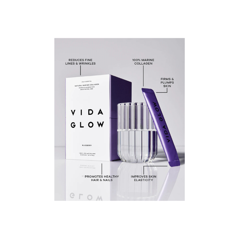 Vida Glow Natural Marine Collagen Sachets - Blueberry