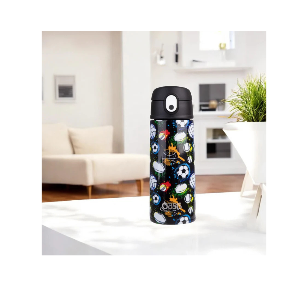 Oasis Double Wall Insulated Sipper Straw Kid's Drink Bottle - 550ml Sports
