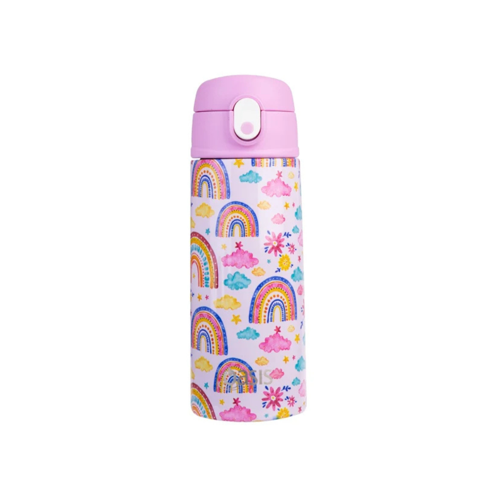 Oasis Double Wall Insulated Sipper Straw Kid's Drink Bottle - 550ml Rainbow Sky