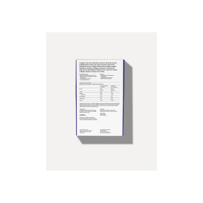 Vida Glow Natural Marine Collagen Sachets - Blueberry