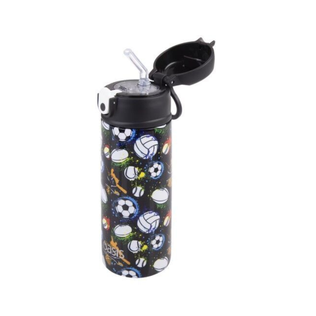 Oasis Double Wall Insulated Sipper Straw Kid's Drink Bottle - 550ml Sports