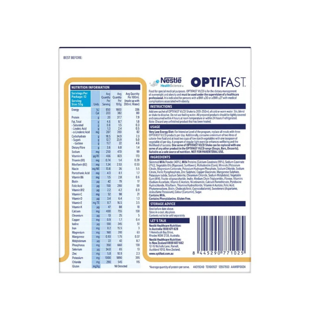 Optifast VLCD Shake Vanilla 12 x 53g
