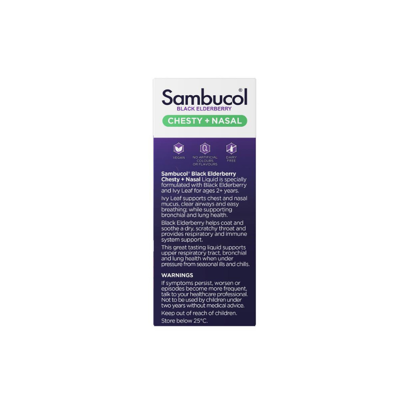 Sambucol Black Elderberry Kids Chesty + Nasal Soothing Syrup 120ml