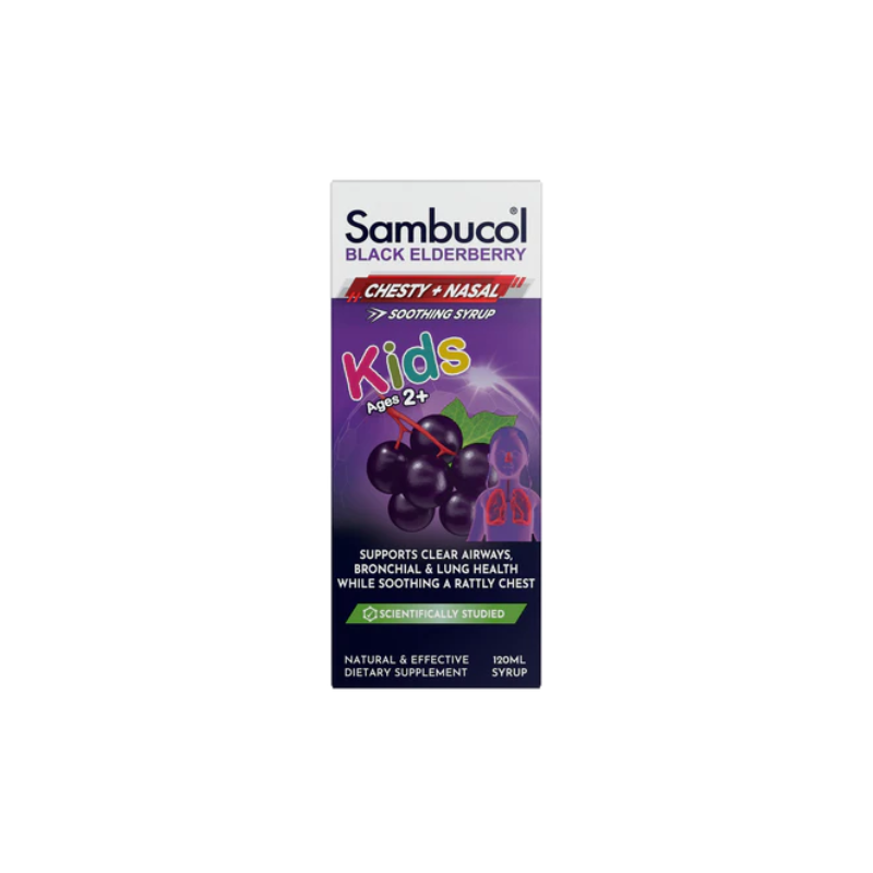 Sambucol Black Elderberry Kids Chesty + Nasal Soothing Syrup 120ml