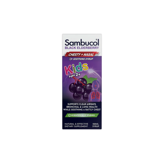 Sambucol Black Elderberry Kids Chesty + Nasal Soothing Syrup 120ml