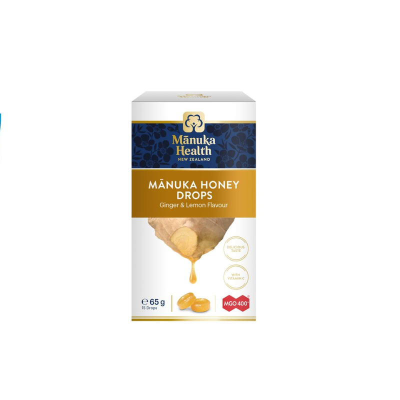 Manuka Health Manuka Honey Lozenge Drops Lemon & Ginger 15 Pack 65g