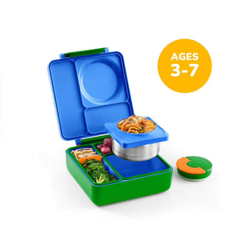 OmieBox Insulated Bento Lunch Box for Kids – Hot & Cold Lunchbox with Thermos
