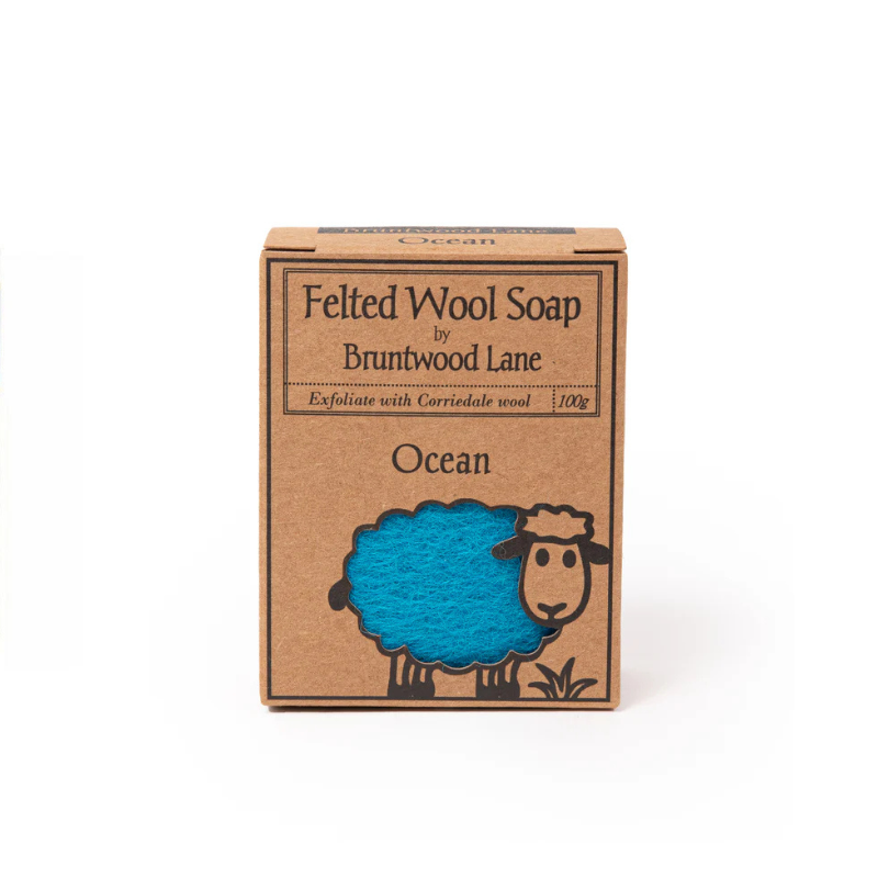 Bruntwood Lane Felted Wool Soap 100gm - Ocean