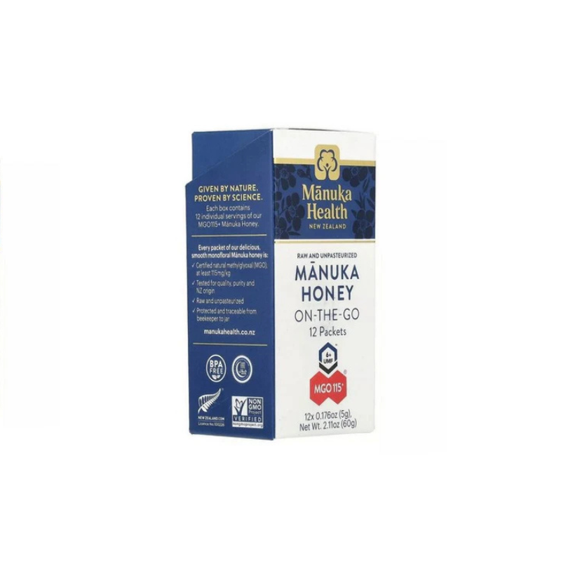 Manuka Health Manuka Honey UMF 6+ MGO 115+ On The Go 12 Sachets x 5g
