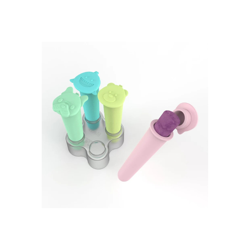 Melii Silicone Push Pops - 4 Pack with Tray