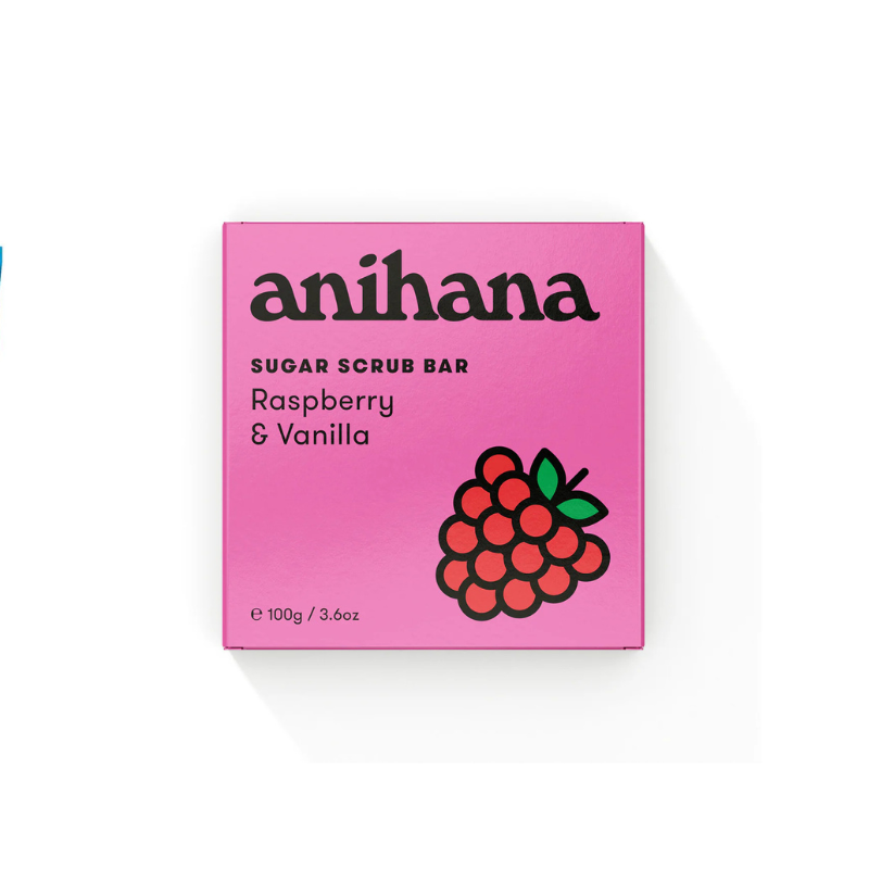 Anihana Sugar Scrub Bar Raspberry & Vanilla 100g