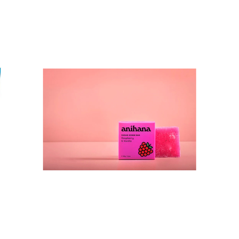 Anihana Sugar Scrub Bar Raspberry & Vanilla 100g