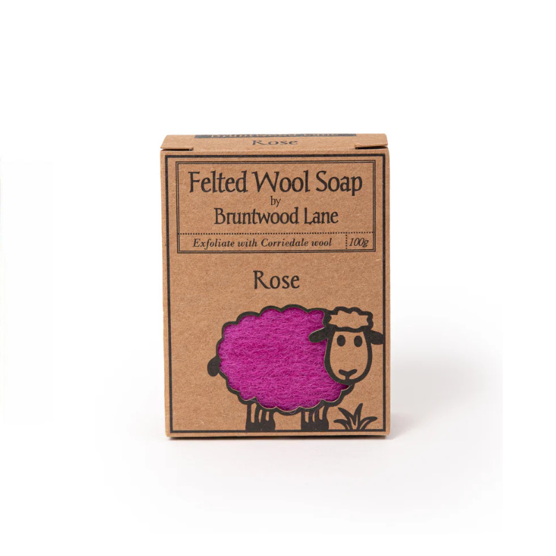 Bruntwood Lane Felted Wool Soap 100gm - Rose