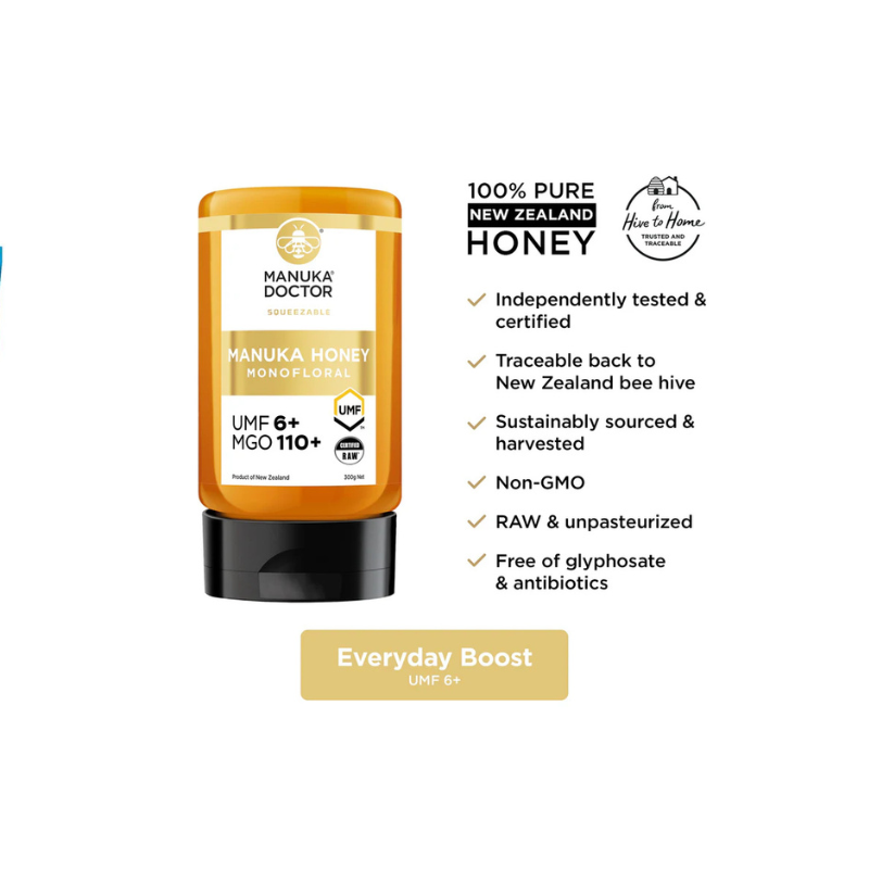 UMF 6+ Squeezy Monofloral Manuka Honey 300g