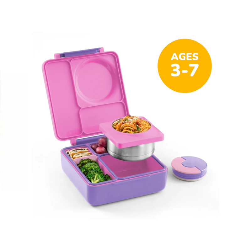 OmieBox Insulated Bento Lunch Box for Kids – Hot & Cold Lunchbox with Thermos