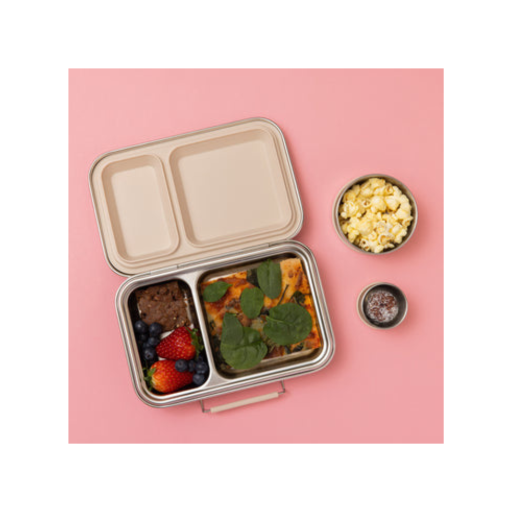 Nudie Rudie Two Compartment Leak Proof Lunch Box - Oatmeal