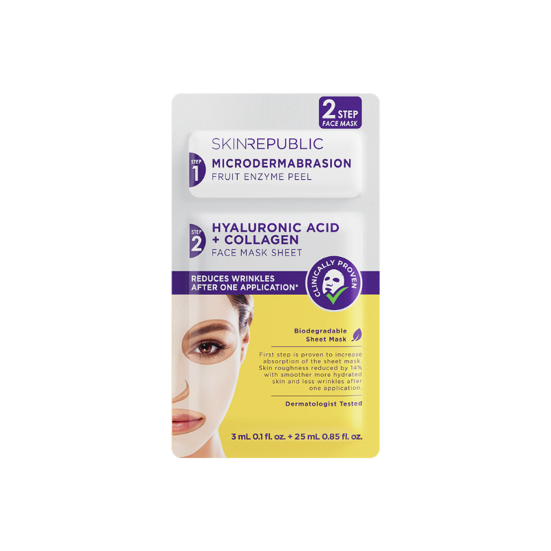 Skin Republic Two Step Hyaluronic Acid and Collagen Face Mask