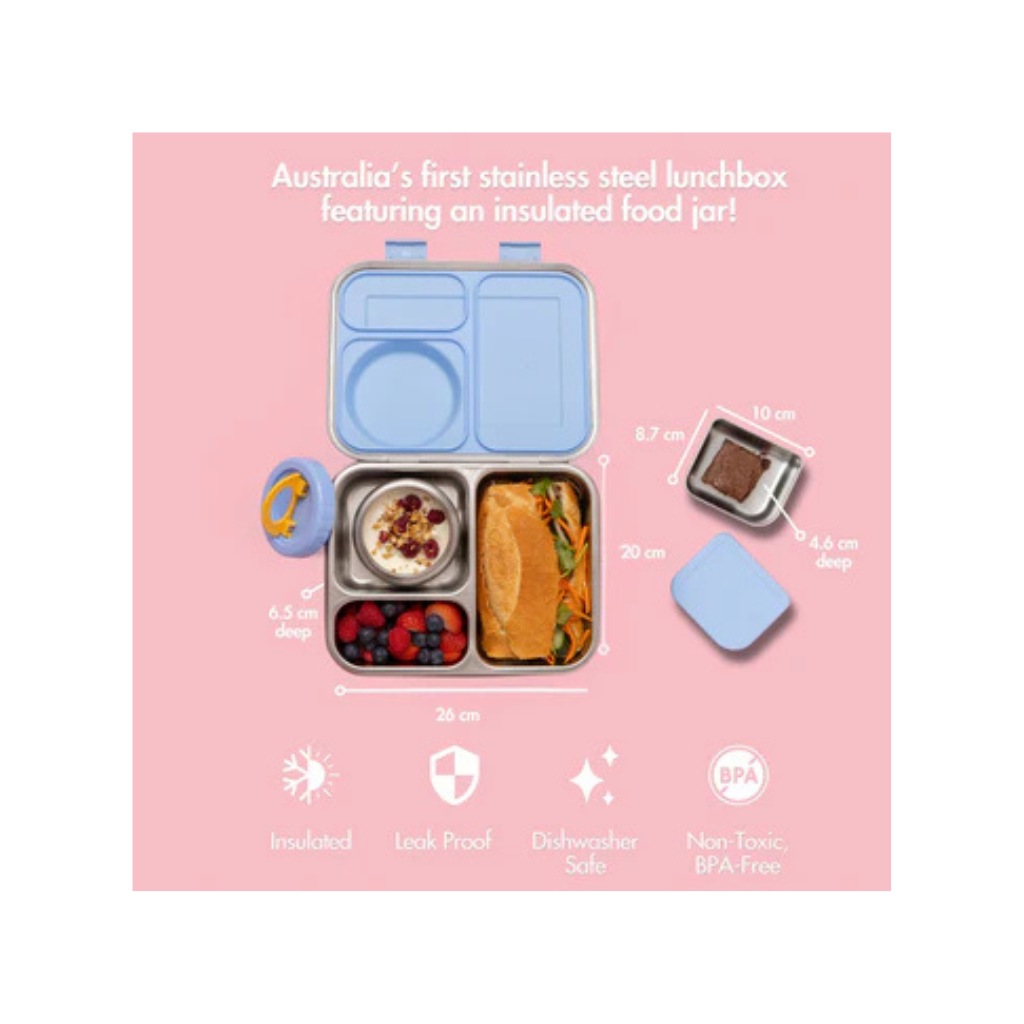 Nudie Rudie The Hot n Cold Hero Box Stainless Steel Lunchbox - Blue