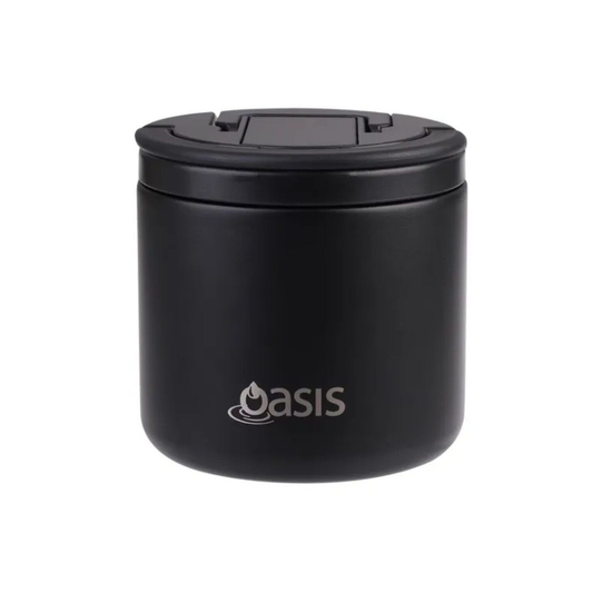 Oasis Lid & Fork Food Flask - 500ml Black
