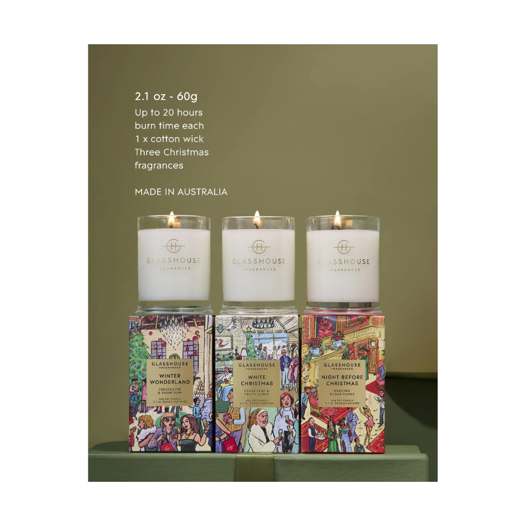 Glasshouse Christmas Trio Assorted Festive Fragrances