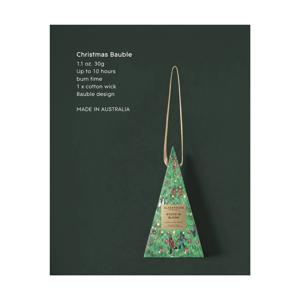Glasshouse Christmas Bauble 30g Candle - KYOTO IN BLOOM