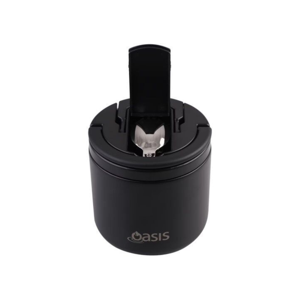 Oasis Lid & Fork Food Flask - 500ml Black