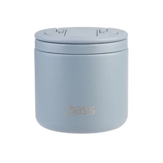 Oasis Lid & Fork Food Flask - 500ml Hazy Blue