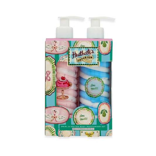 Heathcote & Ivory Emporium Vintage Fayre Swirl & Softten Body Moistuser Set