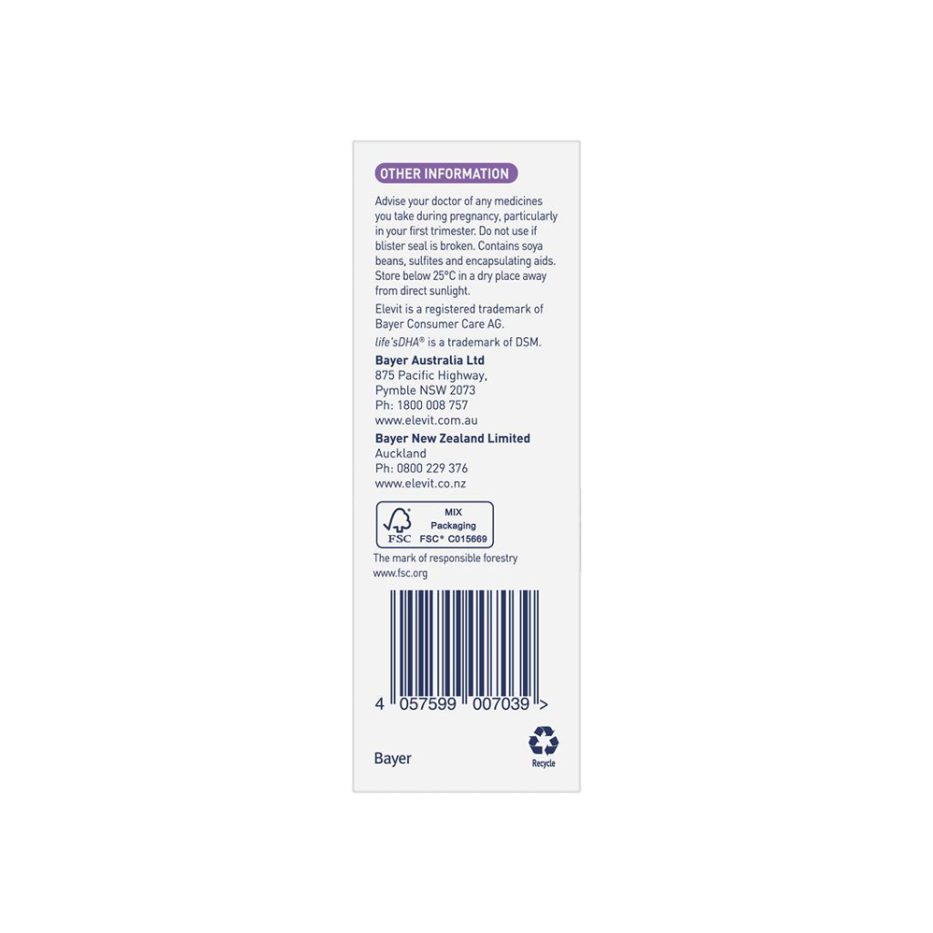 Elevit DHA + Choline Pregnancy 60 Capsules