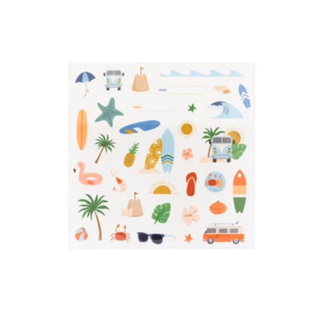 Nudie Rudie Reusable Lunch Box Stickers - Surf's Up
