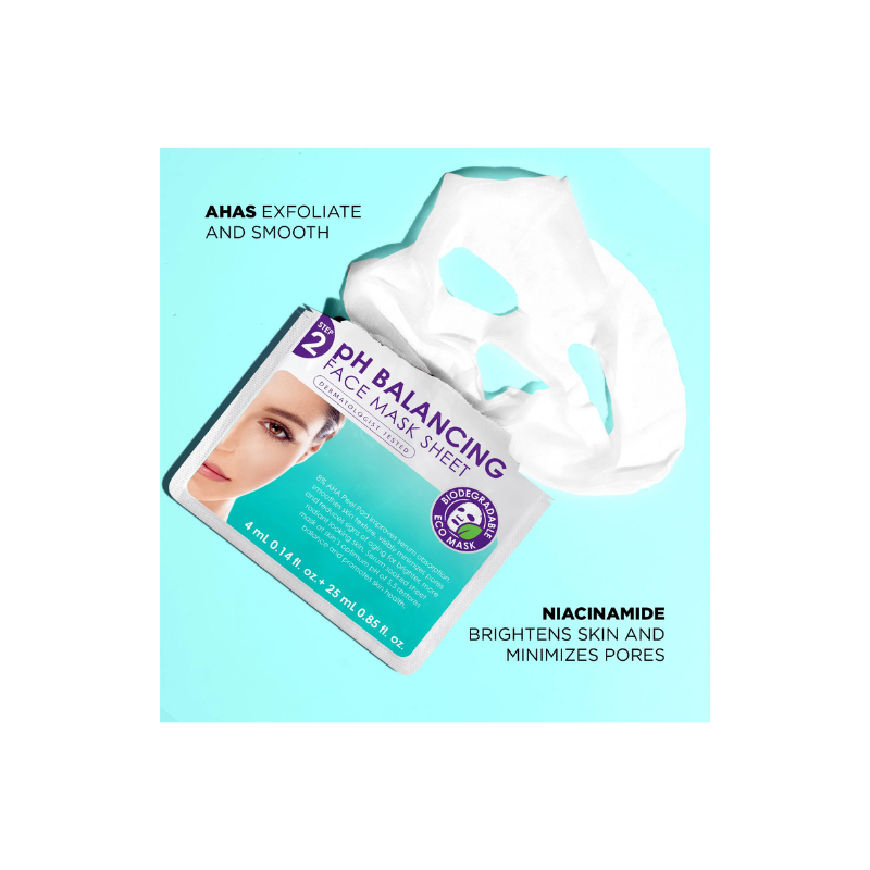 Skin Republic 2 Step AHA Peel Pad + pH Balancing Face Mask