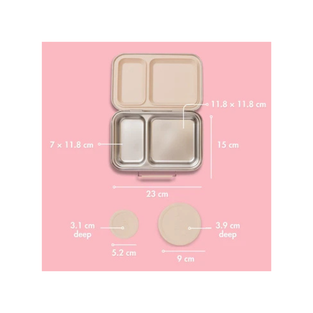 Nudie Rudie Two Compartment Leak Proof Lunch Box - Oatmeal