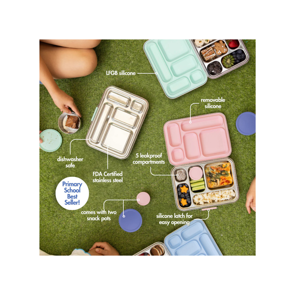 Nudie Rudie Five Compartment Leakproof Stainless Steel Lunch Box