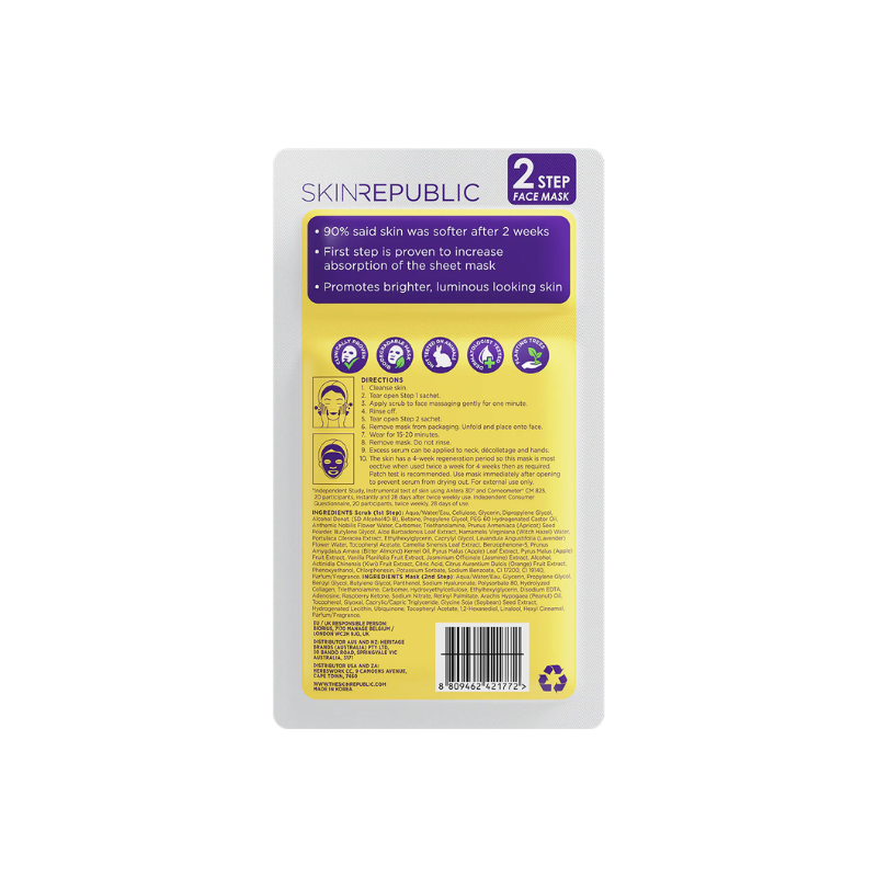 Skin Republic Two Step Hyaluronic Acid and Collagen Face Mask