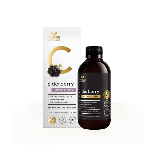 Harker Herbals Elderberry + Vitamin C + Zinc 200ml